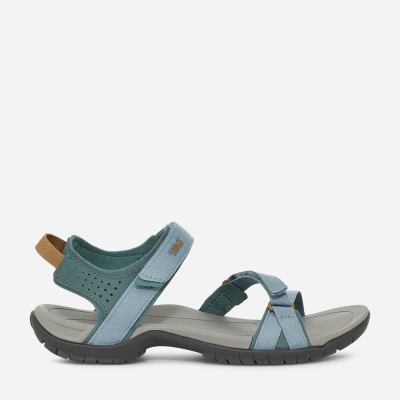 Teva Verra - Women's Teva Hiking Sandals - Olive / Grey | India (RJKU26537)